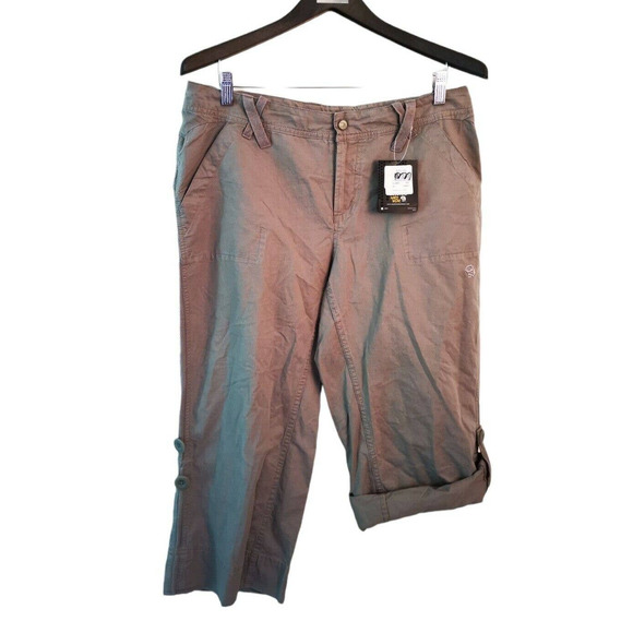 Mountain Hard‎ Wear Zip-Fly light green Capri Pants Women’s Size 12 36X22 - Picture 1 of 9